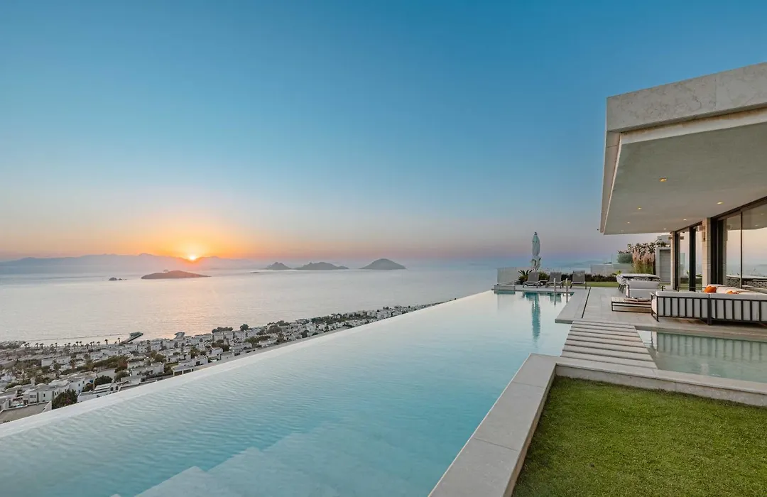 Villa View Bodrum Infinity Pool Sunset Over Greek Islands Private Concierge Breakfast Up To 10 Guests-1